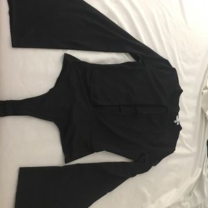 Long sleeve with Flare, Black Open Blouse